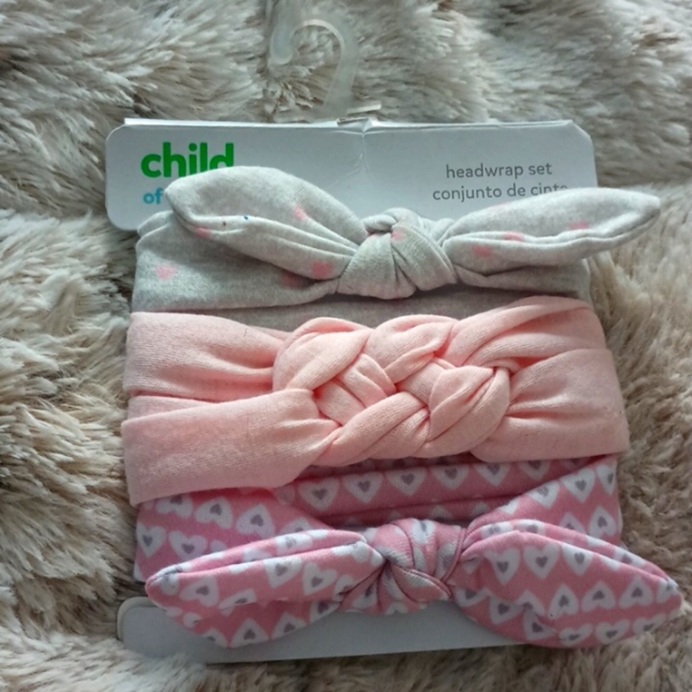 3-pack baby girl headwrap set